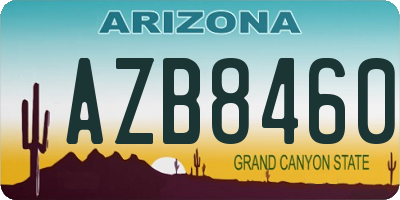 AZ license plate AZB8460