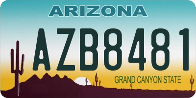 AZ license plate AZB8481