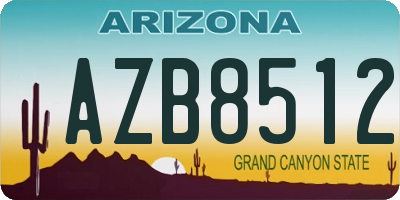 AZ license plate AZB8512