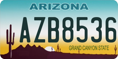 AZ license plate AZB8536