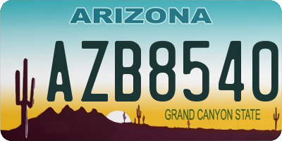AZ license plate AZB8540