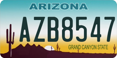 AZ license plate AZB8547