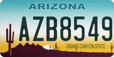 AZ license plate AZB8549
