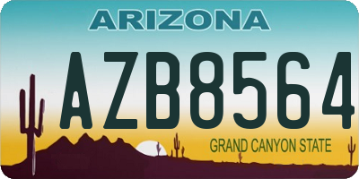 AZ license plate AZB8564