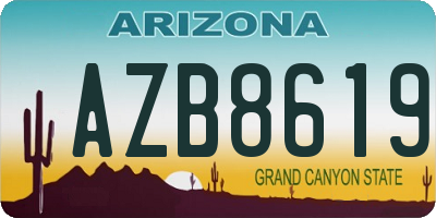 AZ license plate AZB8619