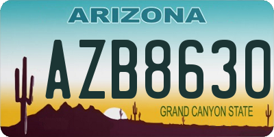 AZ license plate AZB8630