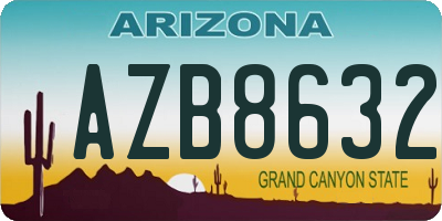 AZ license plate AZB8632