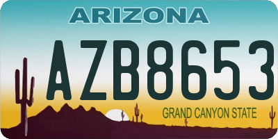 AZ license plate AZB8653