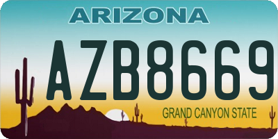 AZ license plate AZB8669