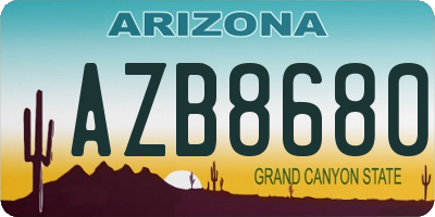 AZ license plate AZB8680