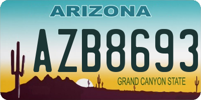 AZ license plate AZB8693