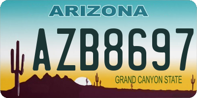 AZ license plate AZB8697