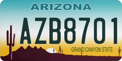 AZ license plate AZB8701