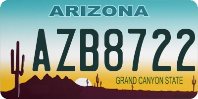 AZ license plate AZB8722