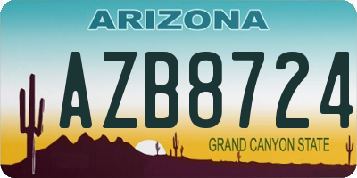 AZ license plate AZB8724