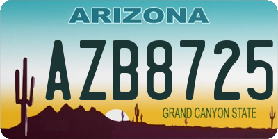 AZ license plate AZB8725