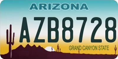 AZ license plate AZB8728