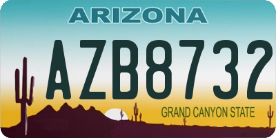 AZ license plate AZB8732