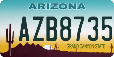 AZ license plate AZB8735