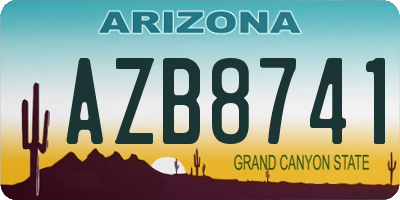 AZ license plate AZB8741