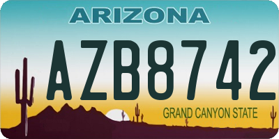 AZ license plate AZB8742
