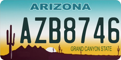 AZ license plate AZB8746