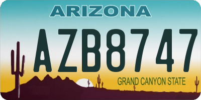 AZ license plate AZB8747
