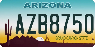 AZ license plate AZB8750