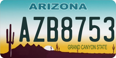 AZ license plate AZB8753