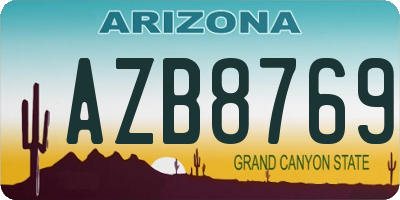 AZ license plate AZB8769