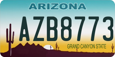 AZ license plate AZB8773