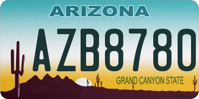 AZ license plate AZB8780
