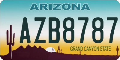 AZ license plate AZB8787
