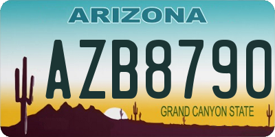 AZ license plate AZB8790