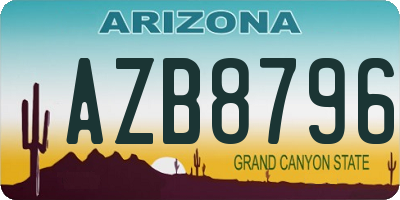 AZ license plate AZB8796