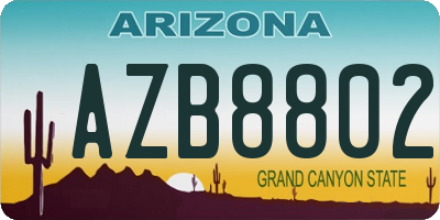 AZ license plate AZB8802