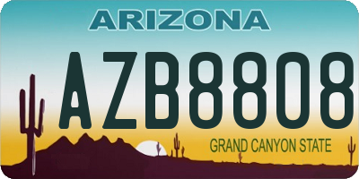 AZ license plate AZB8808