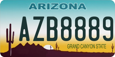 AZ license plate AZB8889