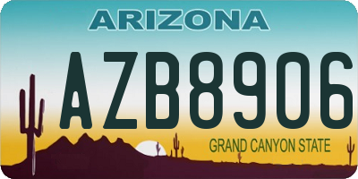 AZ license plate AZB8906