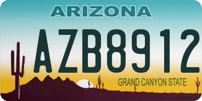 AZ license plate AZB8912
