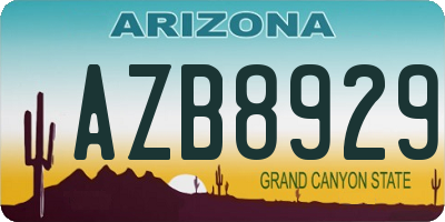 AZ license plate AZB8929