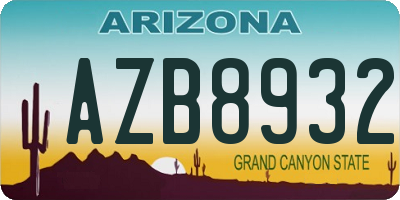 AZ license plate AZB8932
