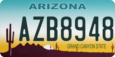 AZ license plate AZB8948