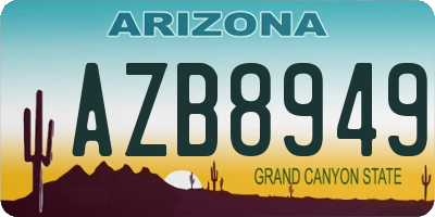AZ license plate AZB8949