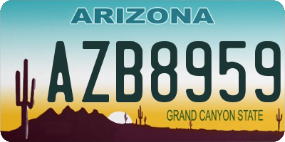 AZ license plate AZB8959
