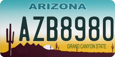 AZ license plate AZB8980