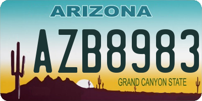 AZ license plate AZB8983