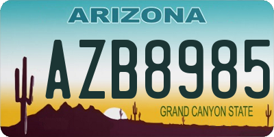 AZ license plate AZB8985