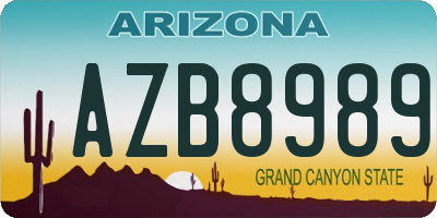AZ license plate AZB8989