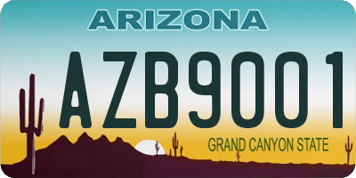 AZ license plate AZB9001